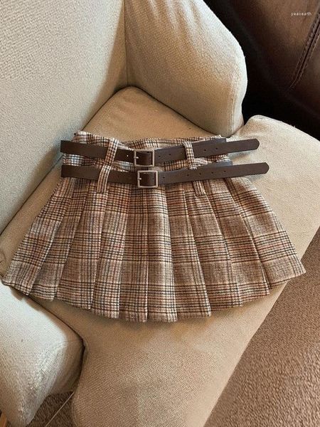 Röcke Y2K Faltenrock Koreanische Mode Vintage Streifen Niedrige Taille Mini Gyaru Aufstieg Micro Sommer Outfits Für Frauen 2023