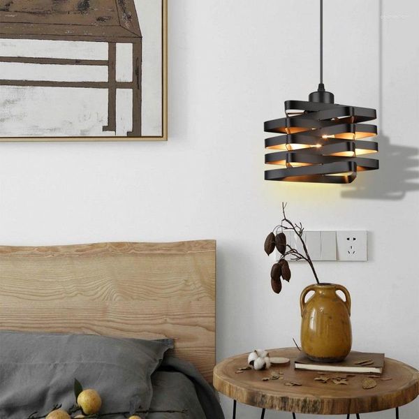 Lâmpadas pendentes lustre de cabeceira americano retro sala de estar quarto vintage estilo industrial lâmpada de ferro forjado