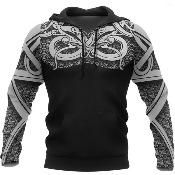 Herren Hoodies Awesome Viking Chest Tattoos 3D Print Camping Zip/Hoodie Sudaderas Con Capucha Jaqueta Masculina Vintage Baggy Ropa Hombre-636