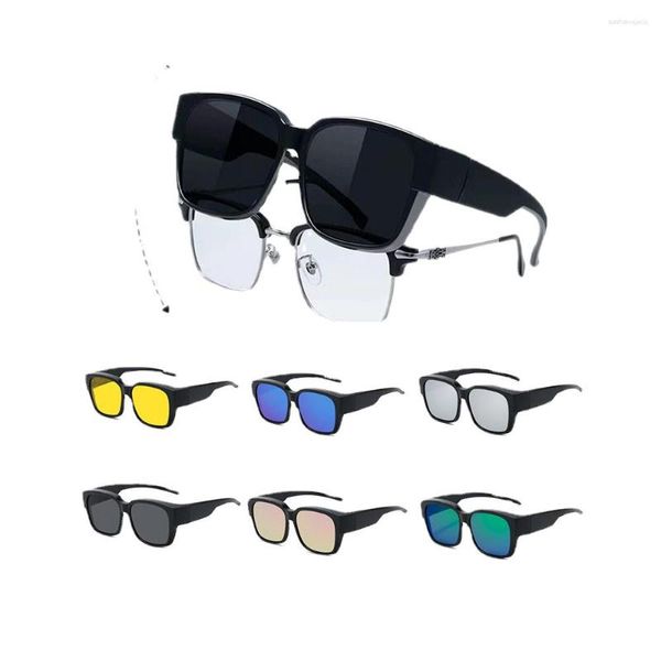 Occhiali da sole polarizzati Fit-Over Cover su occhiali da vista Miopia Uomo Donna Autista di auto Occhiali di trasferimento di grandi dimensioni UV400