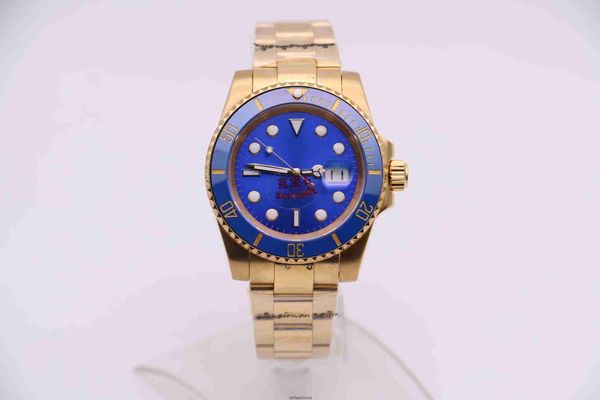 Rolaxs Outros Relógios Mens Relógio Mecânico 126610 Negócios Moda Moderna Safira Espelho Aço Inoxidável Ouro Alça Ajustável 3 Agulha Superfície Azul Calenda HBQ5