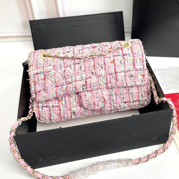Yeni tasarımcı mini tüvit crossbody çanta tasarımcısı lingge dokuma küçük koku el omuz çantası yüksek dereceli pembe zincir hobo çanta kadın çanta küçük kare çanta