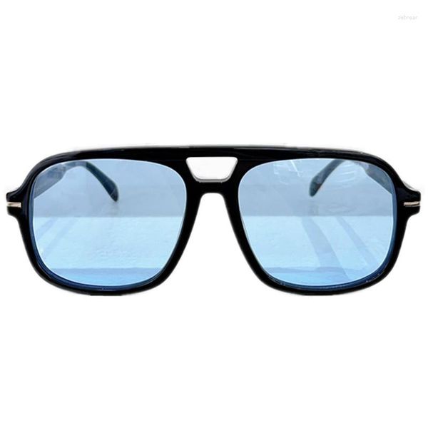 Óculos de sol nobre unissex modelo grande quadrado piloto uv400 48f acetatos ponte dupla hd polarizado60-18-140nightvision óculos amarelos