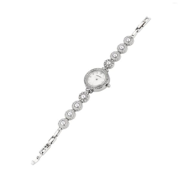 Orologi da polso UTHAI V8 Orologi da donna Orologio con braccialetto di perle antiche di lusso Orologio con quadrante in diamanti impermeabile Orologio al quarzo moda donna