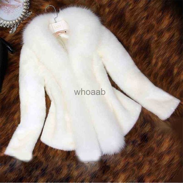 Mulheres Fur Faux Fur Inverno Mulheres Casacos De Pele Branco Preto Grosso Quente Faux Fur Jacket Curto Outerwear 210902 YQ230925