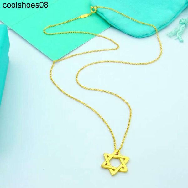 Schmuck Anhänger Halsketten Weibliche sechs Mount Star Halskette sechseckige hohle Anhänger Mode leichte Damen Schlüsselbeinkette