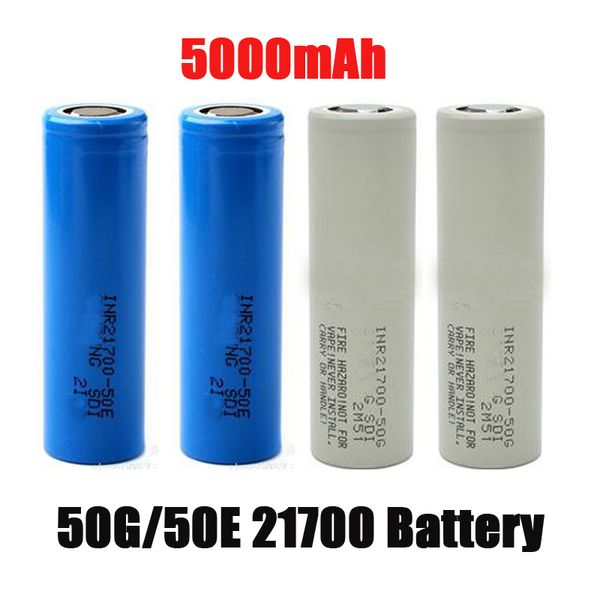 Yüksek kaliteli INR21700 50G 50E 5000mAh 21700 Pil 35A 3.7V Gri Mavi Drenaj Şarj Edilebilir Lityum Piller Samsung vs 30t 40T