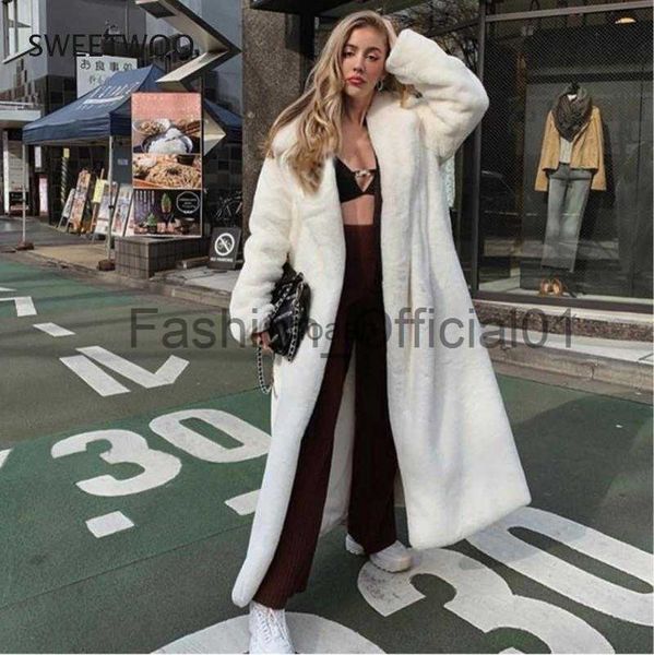 Pelliccia da donna Pelliccia sintetica Bianco Teddy Cappotti Giacca in pelliccia sintetica Elegante lungo Shaggy Trench Donna Giacche pelose Soffice cappotto di pelliccia artificiale 2022 Inverno Homewear x0816 YQ230925