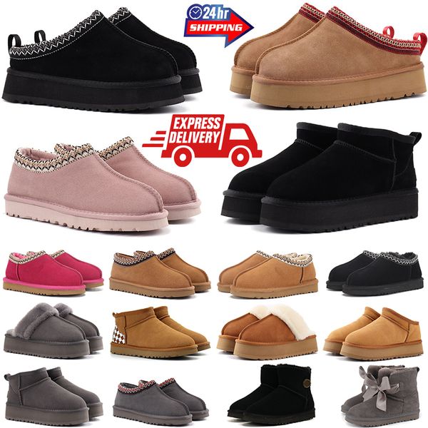 chinelos tazz sandálias de designer de plataforma para mulheres slides sliders tasman chinelo pele slides fofos marrom preto cinza rosa roxo sandália de neve tênis feminino