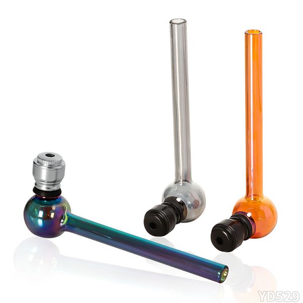 Nuovo tubo di vetro da fumo lungo 118 mm Colore misto con copertura in silicone Tubi di vetro colorato Bruciatore a nafta Tubi per fumatori Accessori per fumatori