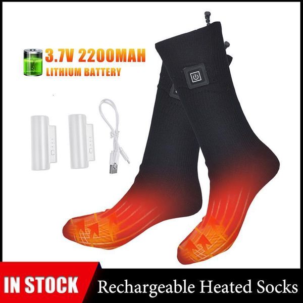 Elektrische Heizsocken mit 3,7 V 2200 mAH wiederaufladbarer Lithiumbatterie -Thermie zum Ski -Camping -Wanderschiff 230925 230925