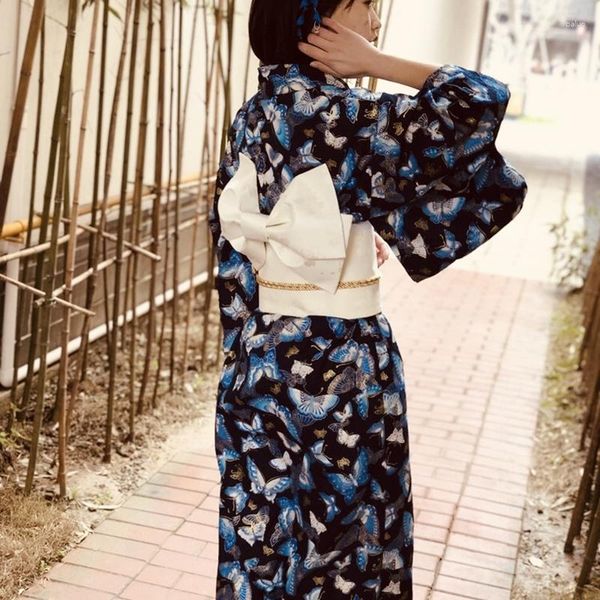 Roupas étnicas Japonês Quimono Vestido Tradicional Cosplay Feminino Yukata Mulheres Haori Japão Geisha Traje Obi Kimonos Mulher 2023 FF2051