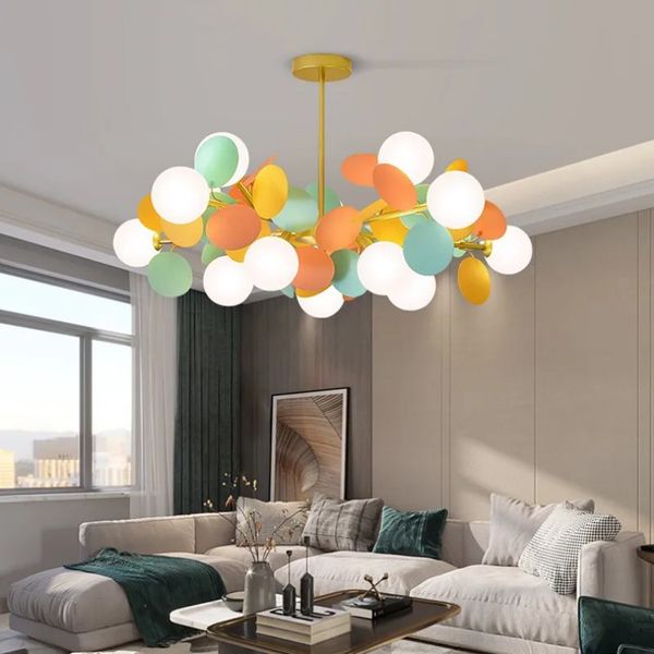 Nordic Kids Bedroom LED CHANDELIER LIGHT LIGHT SALA LUBLE LUBLE CHEISTED LUZ