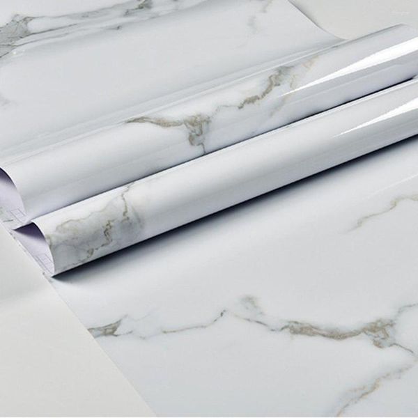Adesivos de parede auto adesivo papel de parede de mármore casca e vara à prova d 'água banheiro armários de cozinha desktop decoração de casa filme