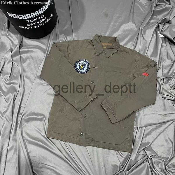Erkek Ceketler İnsan Yapımı Askeri Stil Güverte Ceket Erkekler Ordusu Yeşil Pamuk Ceket Erkekler İçin Gevşek Ceketler J230925