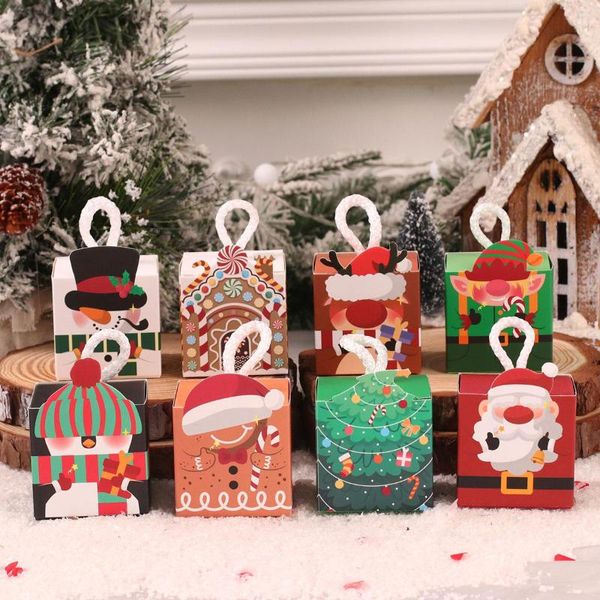 Envoltório de presente Santa Boneco de Natal Caixas de Doces Feliz Decoração para Casa 2023 Cristmas Caixa de Presentes de Natal Navidad Ano Packging Sacos