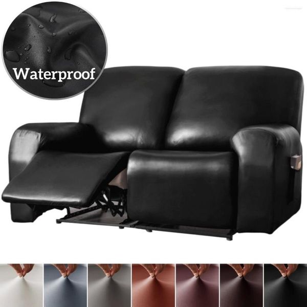 Cadeira cobre sofá reclinável 2 lugares PU couro impermeável preguiçoso menino slipcover removível para sala de estar lavável