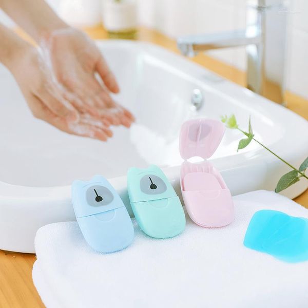 Dispensador de sabão líquido fatia de papel portátil mini lavagem limpeza mão folhas perfumadas acessórios do banheiro tipo puxar descartável