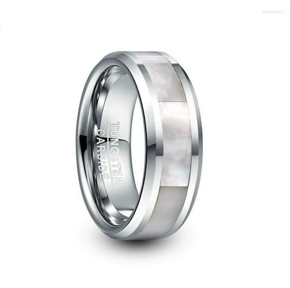Обручальные кольца, стальное кольцо из карбида вольфрама шириной 8 мм, мужские инкрустированные белые рябчики, мужские вечерние украшения