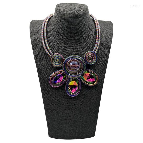 CHOKER 2023 Custoghe etniche fatte a mano in alluminio vento in alluminio a sospensione Multicolore Multicolor Maxi Collar Collar africano Set di gioielli africani