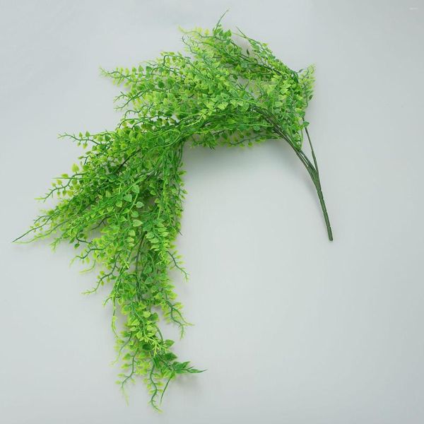 Flores decorativas hera folhas verdes plástico grama parede pendurado planta 1pc 80cm videiras artificiais rattan