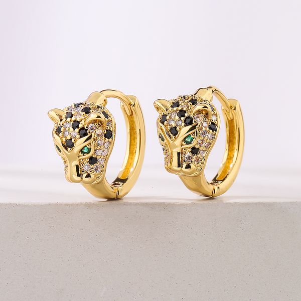 Hoop Huggie Mafisar 2023 Moda Cor de Ouro Aço Inoxidável Jóias de Casamento Luxo AAA CZ Zircon Brincos de Leopardo Para Mulheres Elegantes Presente 230926