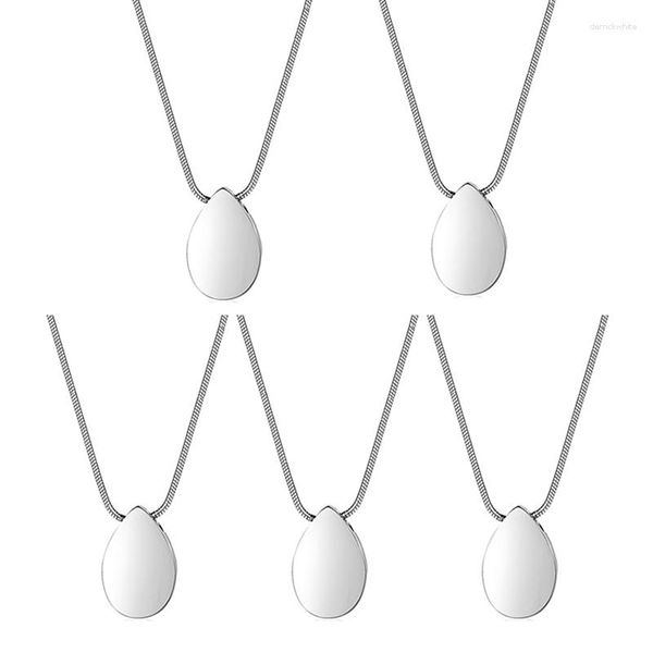 Цепи 5X персонализированные каплевидные формы ожерелье для урны для кремации с наполнителем для пепла ювелирные изделия