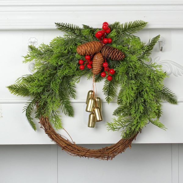 Декоративные цветы, искусственный колокольчик, гирлянда, подвесные украшения, 2023, рождественский богемный венок, украшения для передней двери, стены, веселое дерево