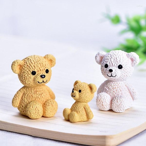 Fontes de festa simulação urso de pelúcia boneca de plástico diy bolo de aniversário sobremesa decoração topper criativo amor presente micro paisagem bonsai