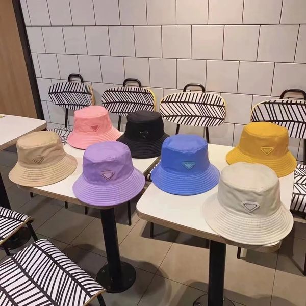 Casual Carta de algodón puro Moda Sandy Fedora Beach Sun Caps Bucket Hat Designer Mens Beanie Cap 7 colores de alta calidad