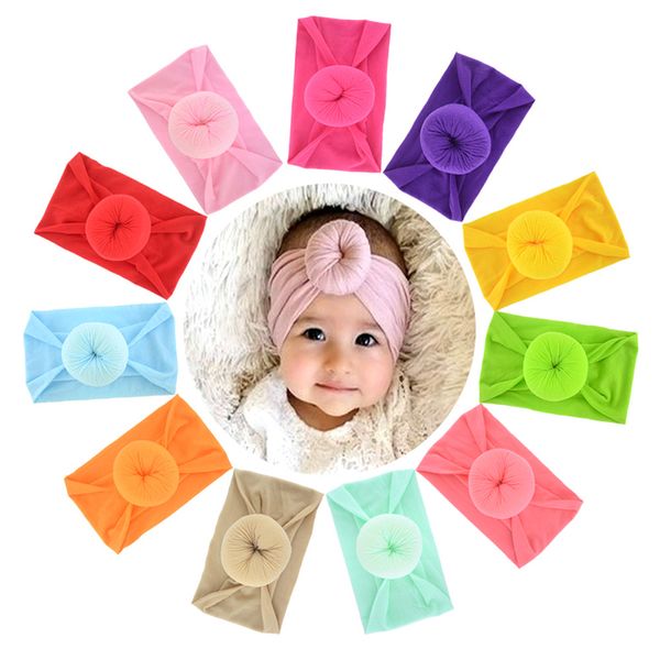 Einfarbig Baby Stirnband Weiche Donut Haarband Mädchen Dekorieren Elastische Kopfbedeckung Headwrap Haar Zubehör