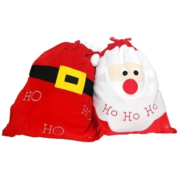 Sacos de natal saco de lona crianças doces presentes saco bolsa truque presente decorações atacado