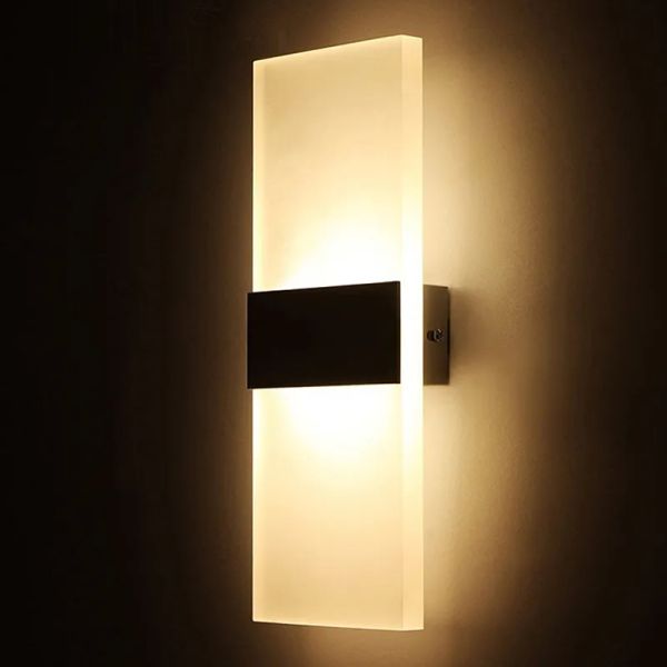 Sconce Lampade da parete Quadrate 85-265v 12w Luce a led Foyer Corridoio Balcone Corridoio portico Lampada Bianco caldo Bianco Luci moderne del cortile con LL