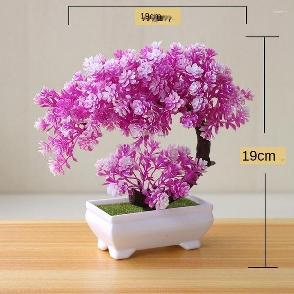 Flores decorativas 1 peça de plantas artificiais em vaso verde bonsai vaso de flores decoração de jardim ao ar livre planta falsa decoração de quarto de adolescente mesa de festa