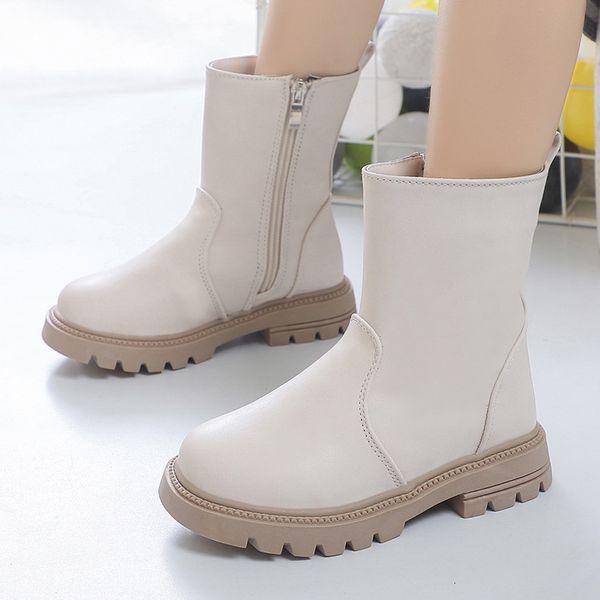 Stiefel Winter Herbst Neue Mädchen Hohe Kinder Mode Leder Prinzessin Seite Zipper Design Lange 230926