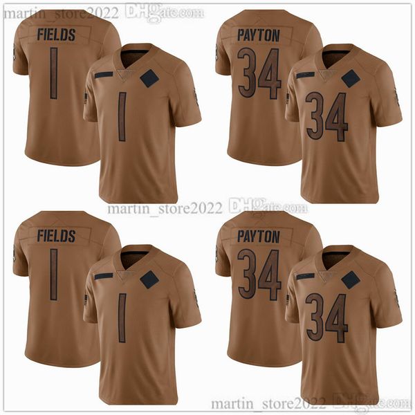 2023 Salute To Service Limited Jerseys 34 Walter Payton 1 Justin Fields 10 Chase Claypool 85 Cole Kmet 4 Eddie Jackson 11 Darnell Mooney 24 Khalil Herbert 2 DJ Moore