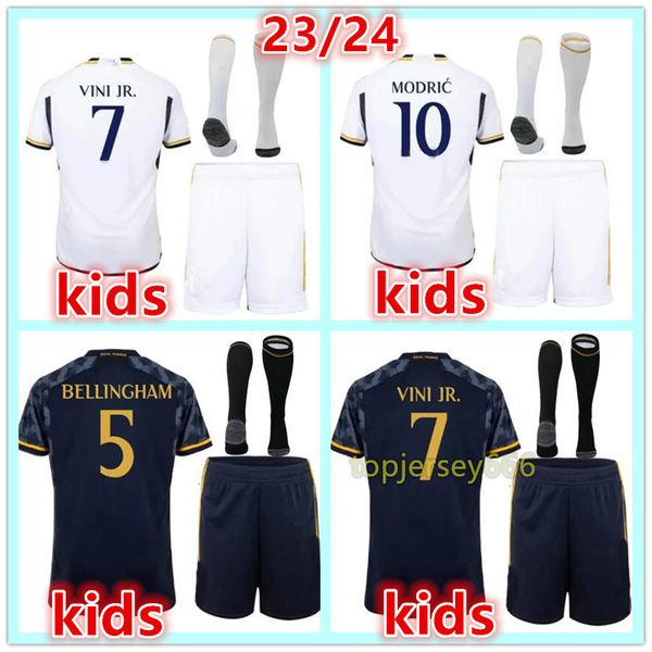 2023 2024 Real Madrids BELLINGHAM VINI JR Fußballtrikots Kinderfußballkits Socken 23 24 Kind Heim Auswärts Drittes Fußballtrikot Hemd Camisetas Futbol Maillot