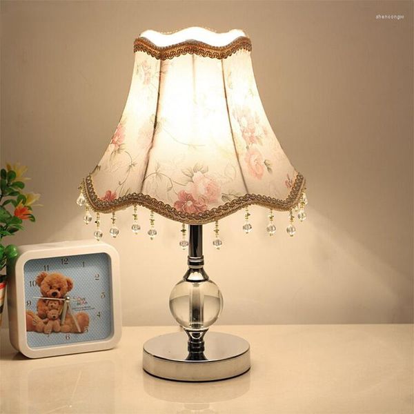 Настольные лампы, винтажные хрустальные европейские современные прикроватные лампы для спальни, светильники для гостиной, ретро тумбочка, светодиодный стол E27, США, ЕС