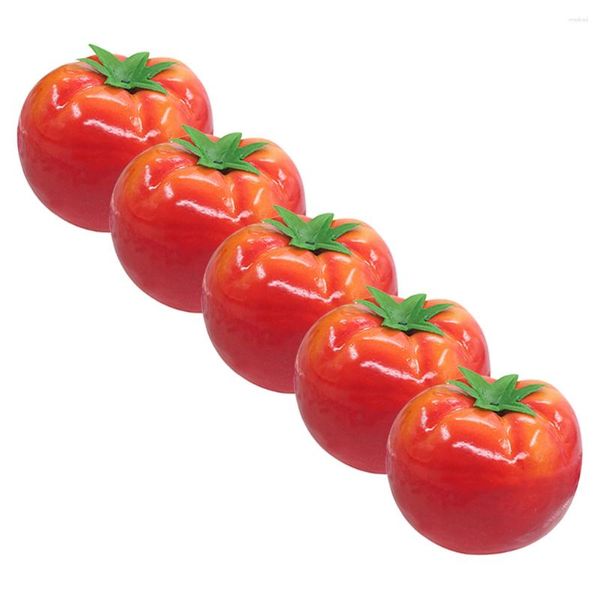 Decoração de festa 5 pcs imitação de tomate casa acentos decoração realista modelo de frutas cereja pequena prop espuma linda decorativa