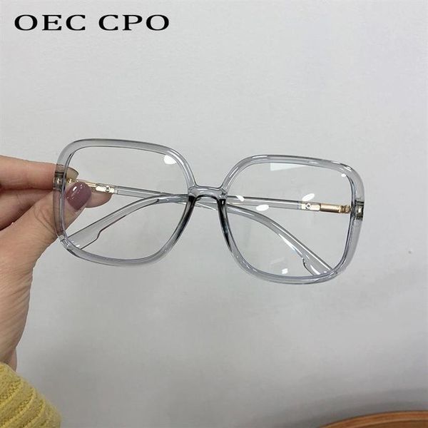 Übergroße quadratische Gläser Frauen Mode Klare Linse Rahmen Retro Kunststoff Optische Brillen Rahmen Dame O884 Sonnenbrille227v