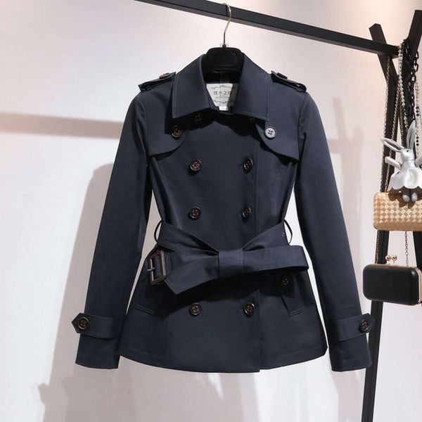 Frauen Trenchcoats Zweireiher Kurze Windjacke 2023 Neue Frühling Mantel und Herbst Kleine Figur Kleid High-End-temperament