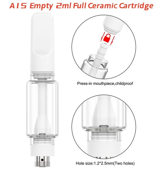 A16 Shenzhen Sigarette Elettronica Carrinhos de Cerâmica Completa Bulbo Pirex Cartucho de Vidro Gordo 2.0ml Vape Oil Atomizador 10.5mm de Diâmetro para 510 Baterias Venda de Fábrica no Atacado