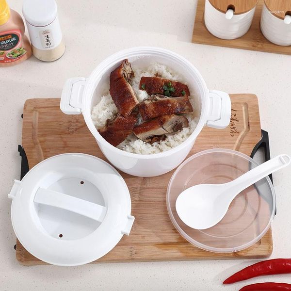 Yemek takımı mikrodalga pirinç ocak pratik makarna üreticisi fırın pişirme kabı mikrodalga fırınlanabilir bento öğle yemeği kutusu