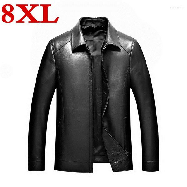 Pelliccia da uomo 7XL Plus Size 8XL 6XL Primavera e autunno Moda Cappotti da motociclista Cappotto casual da uomo Giacca in vera pelle