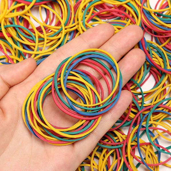 Lápis Casos 500 Pcs Cor Bandas de Borracha Diâmetro Colorido 40mm Banda Anéis Elásticos Fonte de Escritório Stretchable Látex 230926