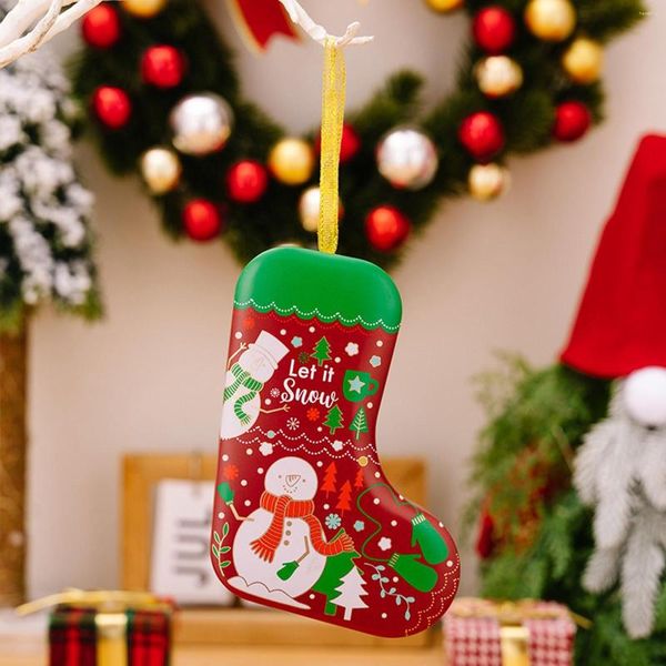 Bottiglie Adorabile scatola regalo in metallo per calze di Natale, perfetta per decorazioni festive e delizioso filato per riporre il pranzo in vetro