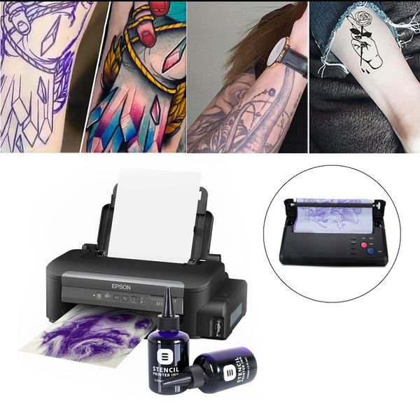 Andere Permanent Make-up Versorgung Tattoo Transfer Schablone Drucker InkJet Kit Pauspapier Thermo Zubehör Maschine 230925