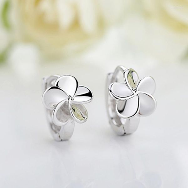 Orecchini a cerchio KOFSAC Semplice moda Piccolo fiore per le donne Gioielli in argento sterling 925 Orecchini Accessori per ragazze Regali di compleanno