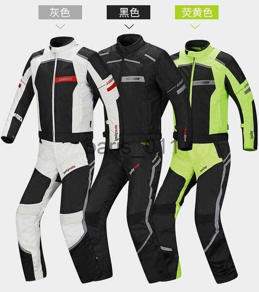 Другая одежда Водонепроницаемые мотоциклетные мужские защитные куртки MX Мотокросс Гоночный костюм по бездорожью Бронежилет + брюки для верховой езды Светоотражающая одежда x0926