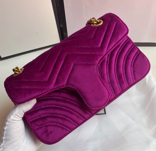 Женская дизайнерская сумка через плечо, роскошные сумки Marmont, золотые сумки с двойными буквами и цепочками, высококачественная бархатная вечерняя женская модная сумка через плечо для макияжа